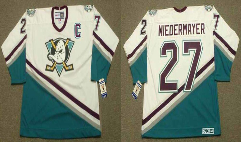 2019 Men Anaheim Ducks 27 Niedermayer white CCM NHL jerseys